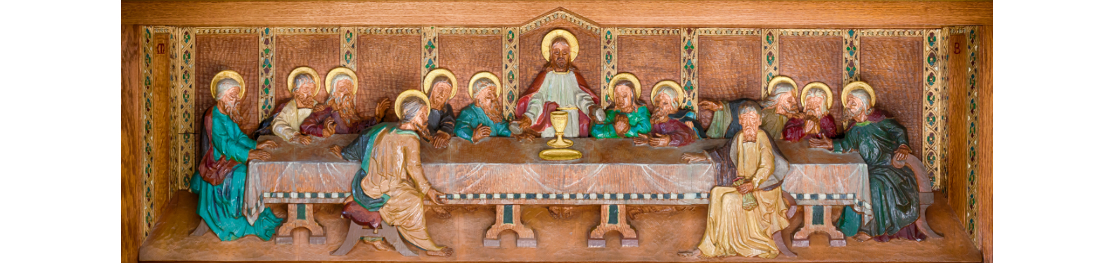 Last Supper Carving - Front of Altar